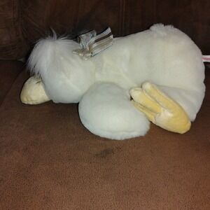 Commonwealth White Duck Plush 14" Stuffed Animal Striped Bow Easter Spring